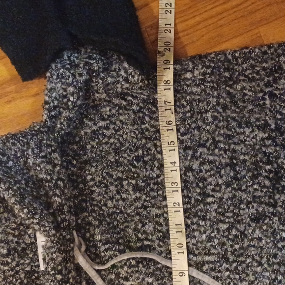 THML Gray Black Cowl Neck Drawstring Wool Blend Sweater - Picture 5 of 9